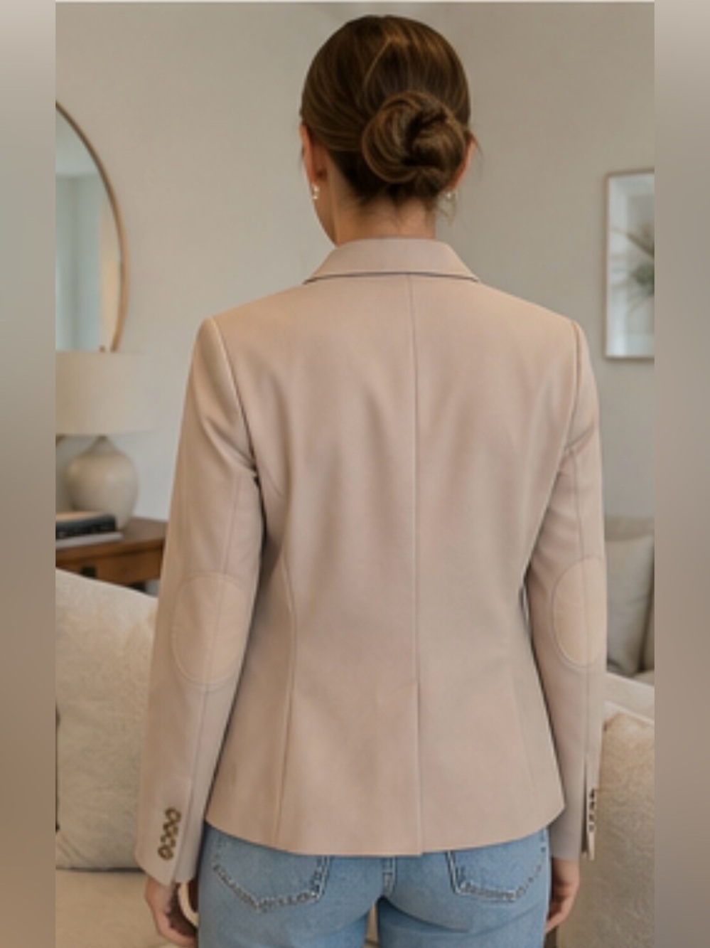 Tommy Hilfiger Women's Beige Single-Button Blazer - Picture 5 of 7